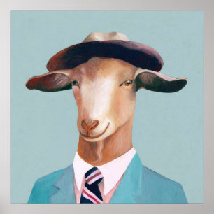 Billy Goat_Funny Goat Canvas  Goat Home Decor