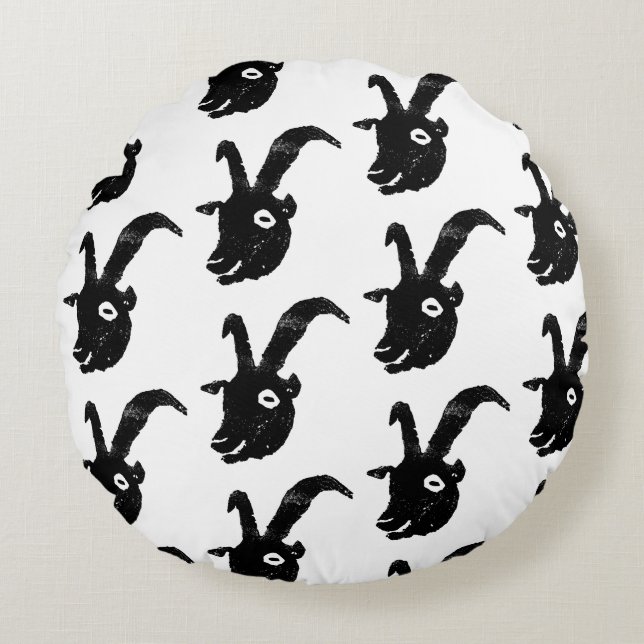 Billy Goat Potato Print Round Cushion (Front)