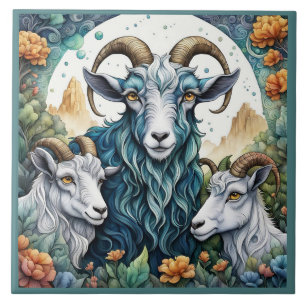 Billy Goats Gruff Ceramic Tile