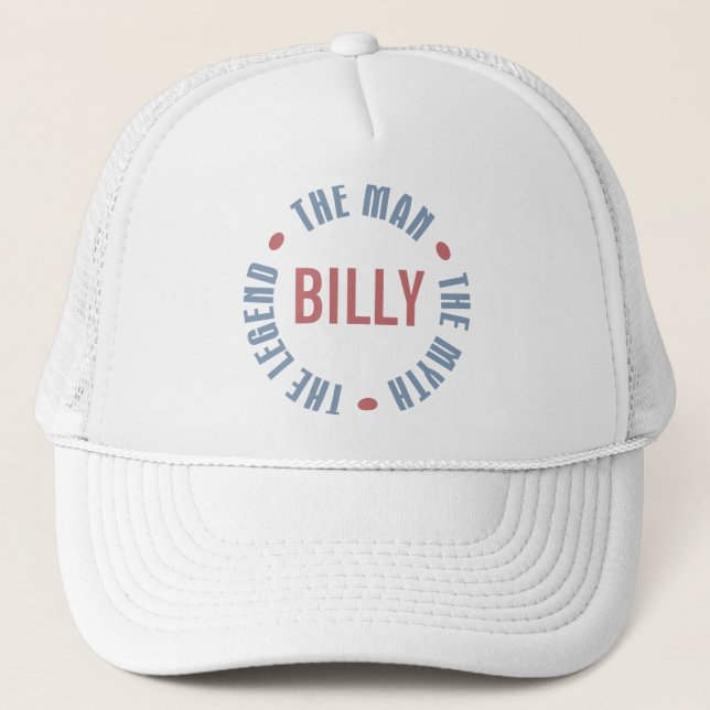 Billy Man Myth Legend Customisable Trucker Hat (Front)