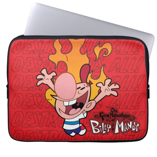 Billy & Mandy - Destroy Us All Laptop Sleeve (Front)