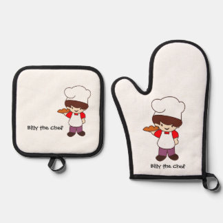 Billy the Chef Masterchef Print Oven Mitt & Pot Holder Set