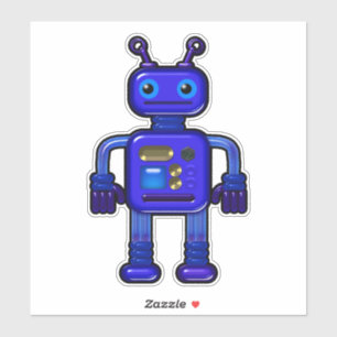 Billy the Cute Blue Robot Whimsical