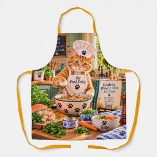 Billy the Food Critic Funny Orange Tabby Cat Apr Apron