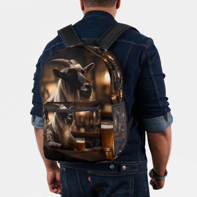 Billy the Kid: A Goat Walks into a Bar, Printed Backpack (Insitu (Model))