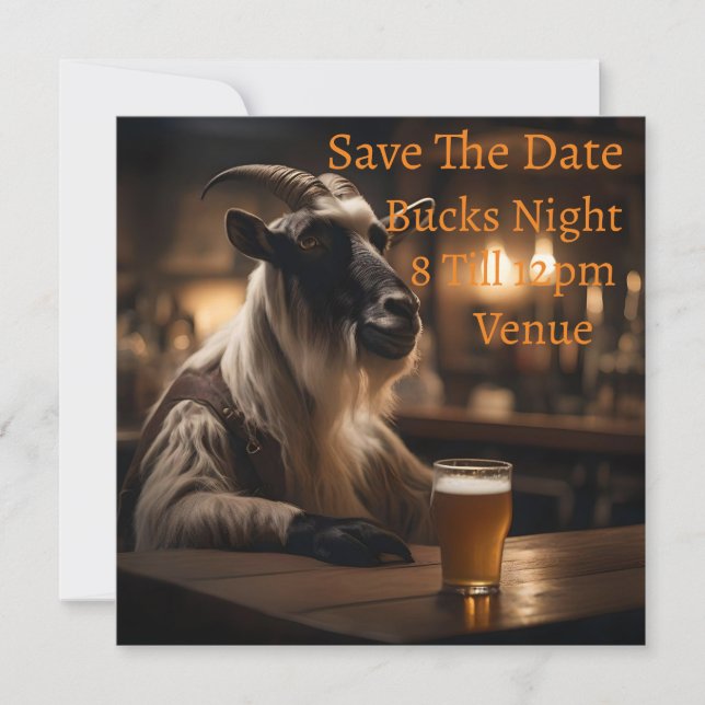 Billy the Kid: A Goat Walks into a Bar, Save The Date (Front)