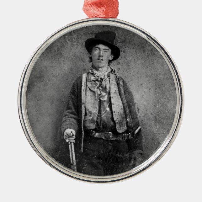Billy The Kid, American Old West Outlaw Metal Ornament (Front)