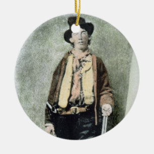 Billy the Kid (coloured engraving) Ceramic Tree Decoration