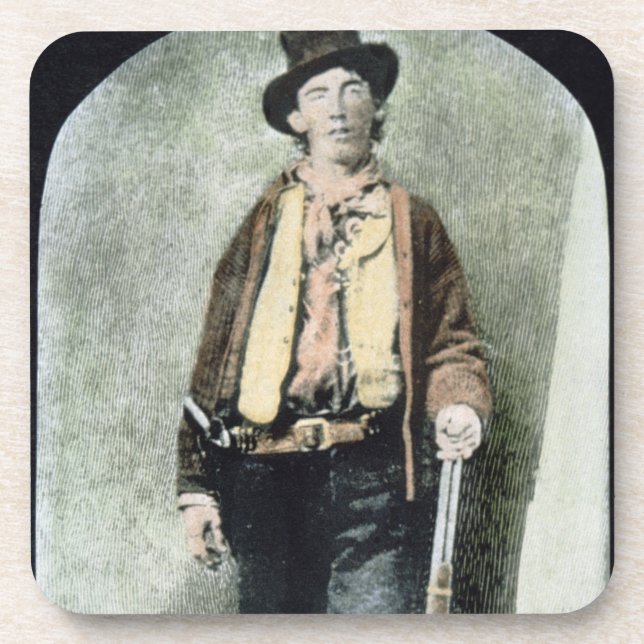 Billy the Kid (coloured engraving) Coaster (Front)