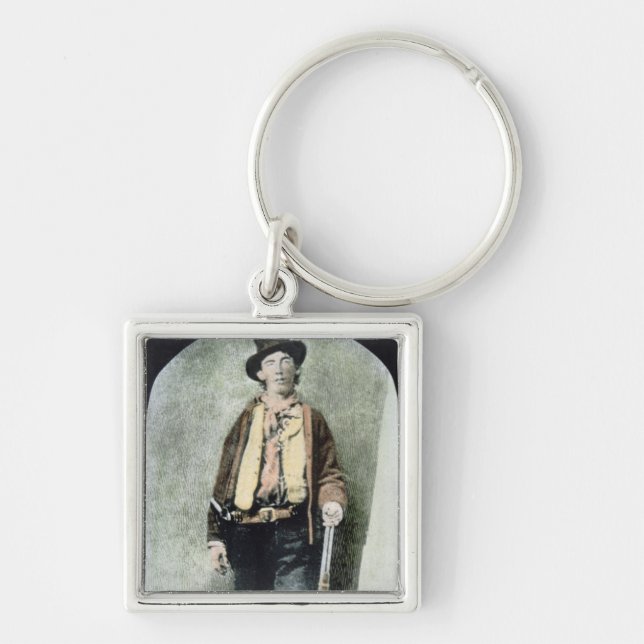 Billy the Kid (coloured engraving) Key Ring (Front)