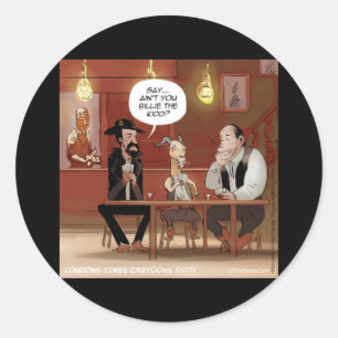 Billy The Kid? Funny Goat Cartoon Classic Round Sticker