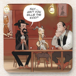 Billy The Kid? Funny Goat Cartoon Coaster