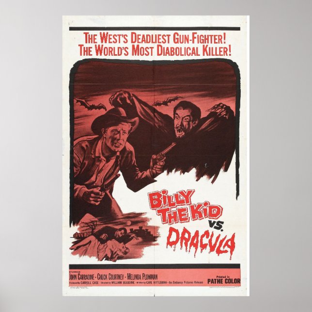Billy the Kid Vs, Dracula Retro Movie Poster (Front)