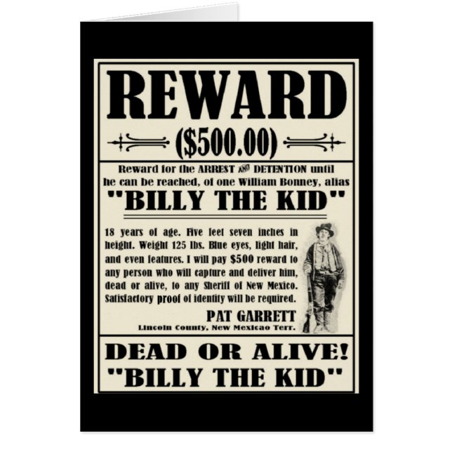 Billy the Kid Wanted Poster (Front)