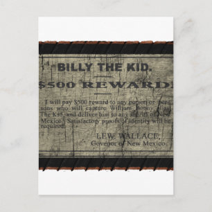 Billy The Kid Wanted Poster Postcard