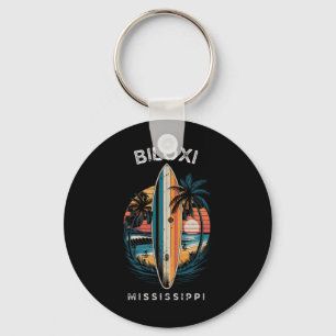 Biloxi Beach Mississippi Men Women Surfing Key Ring