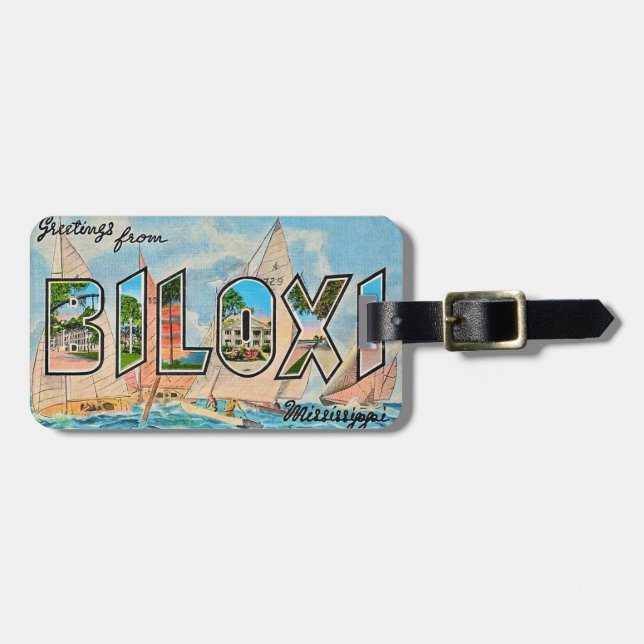 Biloxi MISS Vintage Postcard  Luggage Tag (Front Horizontal)