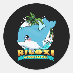 Biloxi Mississippi Cute Ba Classic Round Sticker