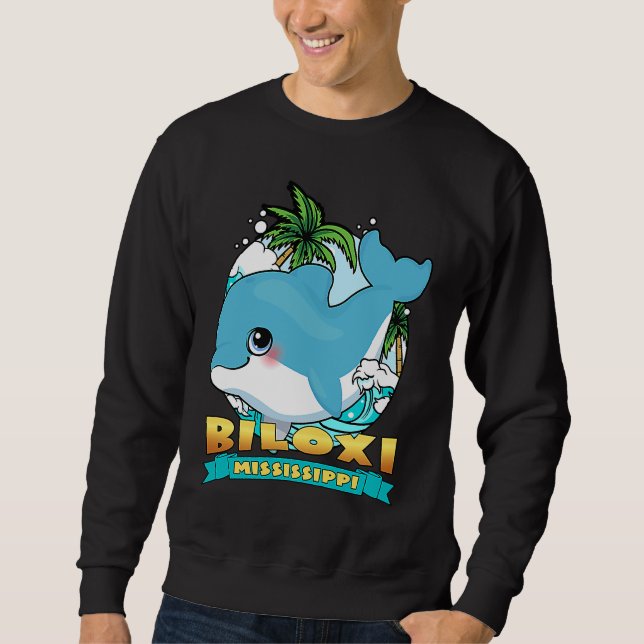BILOXI MISSISSIPPI Cute Baby Dolphin Beach Souveni Sweatshirt (Front)