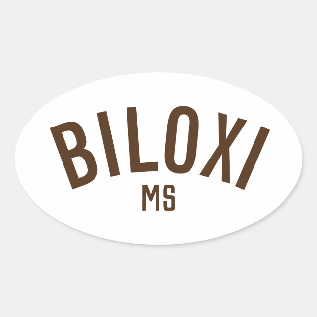 Biloxi, Mississippi Oval Sticker (Front)