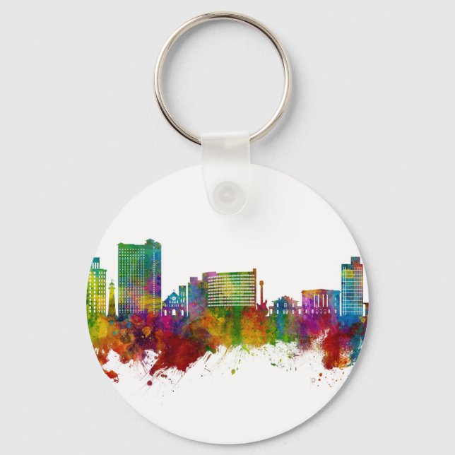 Biloxi Mississippi Skyline Key Ring (Front)