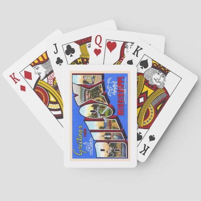 Biloxi Mississippi Vintage Large Letter Postcard Playing Cards (Back)