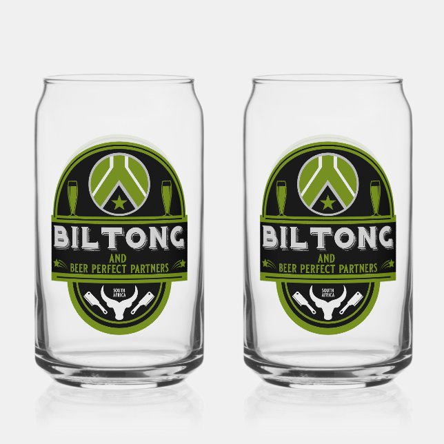 Biltong And Beer Can Glass (Front)