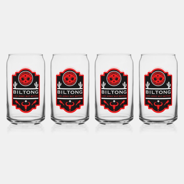 Biltong And Beer Can Glass (Front)