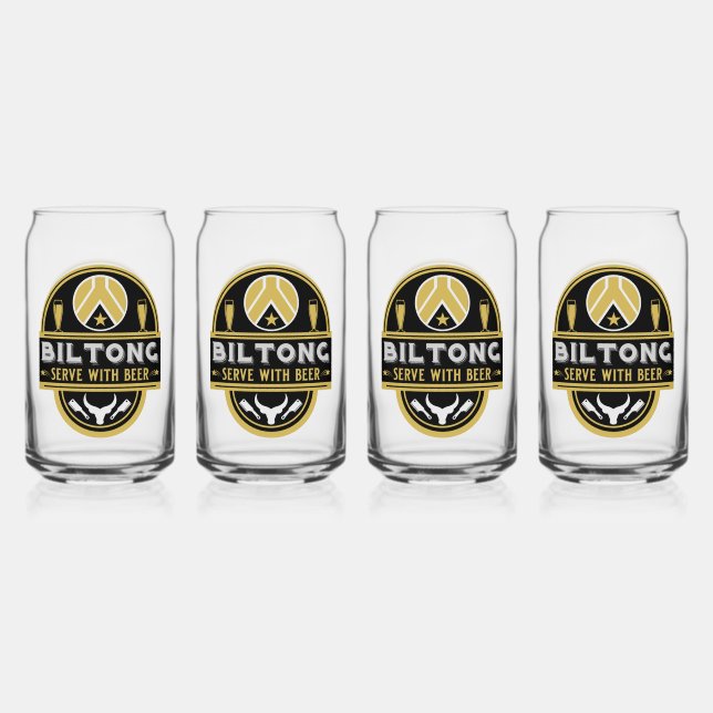 Biltong And Beer Can Glass (Front)