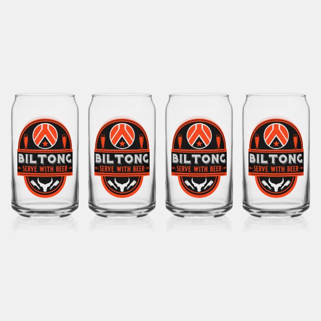 Biltong And Beer Can Glass (Front)