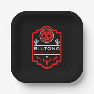 Biltong And Beer Paper Plate