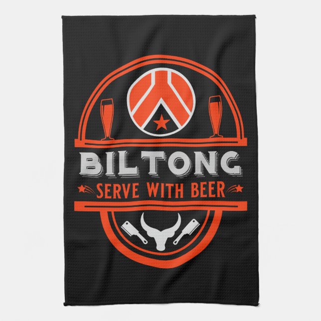 Biltong And Beer Tea Towel (Vertical)