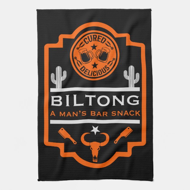 Biltong And Beer Tea Towel (Vertical)