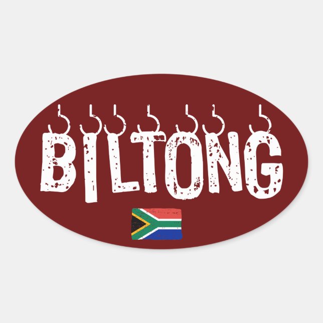 Biltong South Africa Lekker Food Dry Wors Oval Sti Sticker (Front)