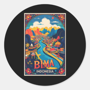 Bima Indonesia Vintage Travel Tourism Sticker