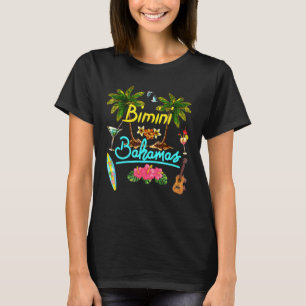 Bimini Bahamas Beach Summer Palm Surf Sun Set Palm T-Shirt
