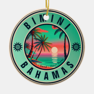 Bimini Bahamas Retro Sunset Travel Souvenir 1950s Ceramic Ornament