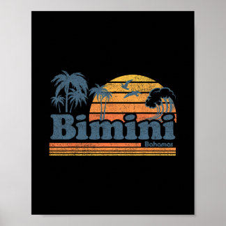 Bimini Hamas Beach Summer Vacation Sun Vintage 70' Poster