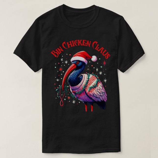 Bin Chicken Christmas T-Shirt (Design Front)