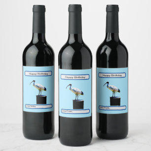 Bin Chicken, (Ibis) Oil Paint, Wine Label