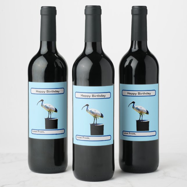 Bin Chicken, (Ibis) Oil Paint, Wine Label (Bottles)