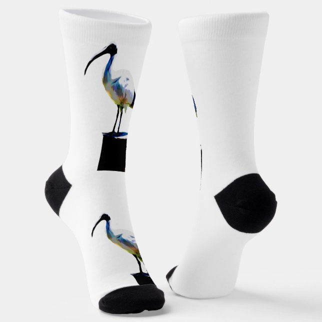 Bin Chicken Oil Paint, Crew Socks (Angled)