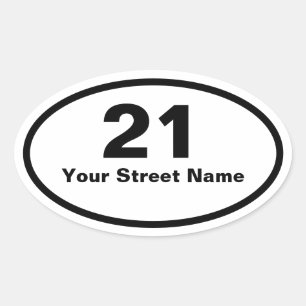 Bin Number Street Name Oval Sticker