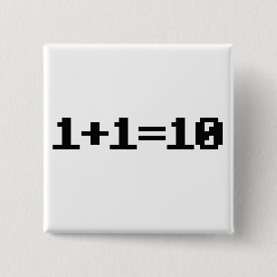 Binary 15 Cm Square Badge