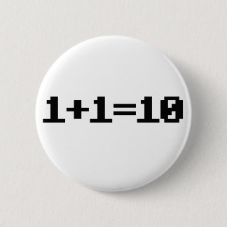 Binary 6 Cm Round Badge