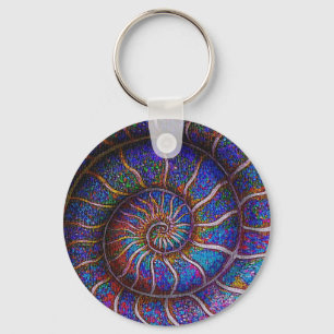 Binary Ammonite Key Ring
