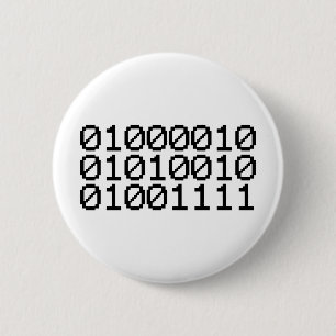 BINARY BRO 6 CM ROUND BADGE