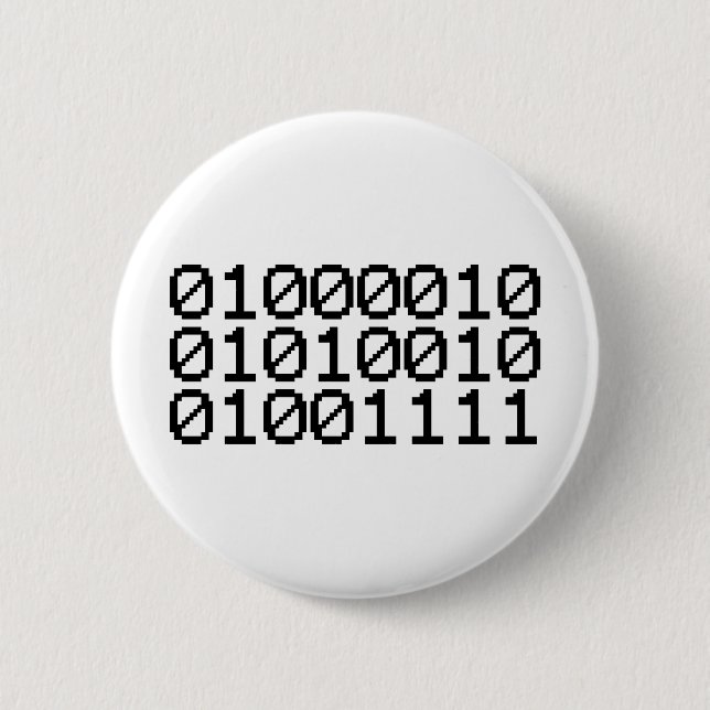 BINARY BRO 6 CM ROUND BADGE (Front)