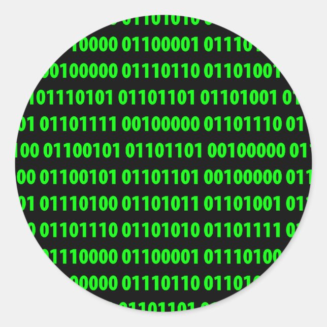 Binary Classic Round Sticker (Front)