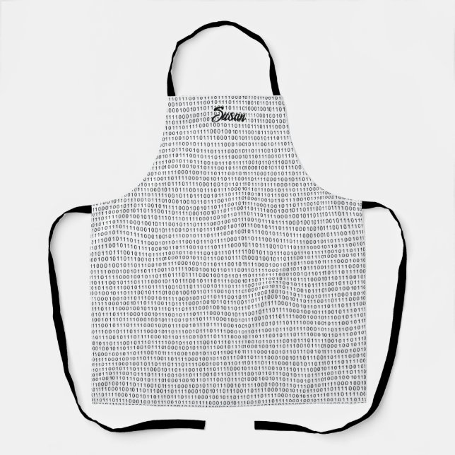 Binary Code black white stripes Apron (Front)